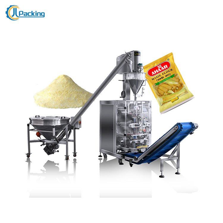JCL Fully Automatic 100g -1000g Various PE/film Pouch Auger Filler Automatic Elevator Maize Flour Packaging Machine